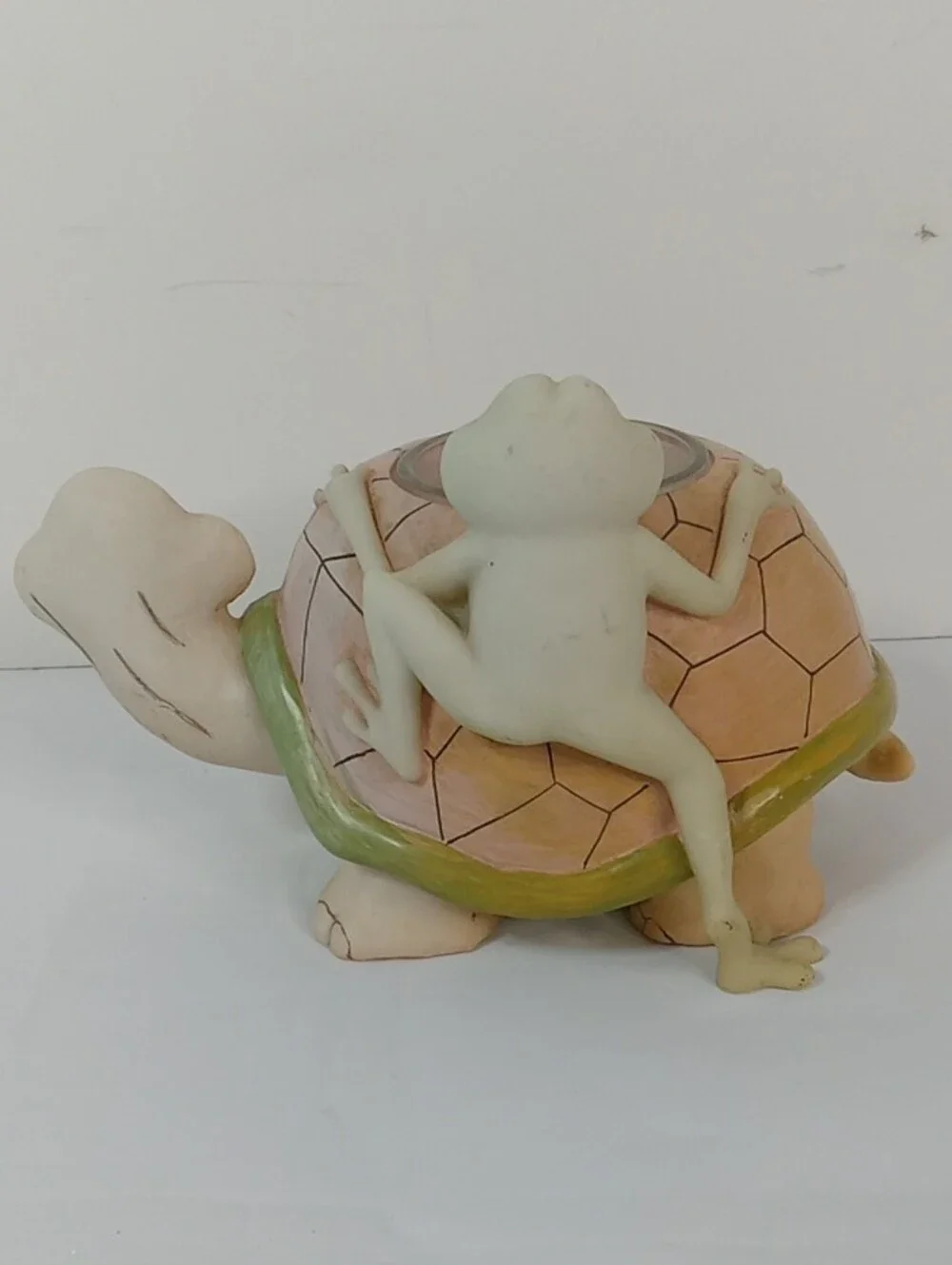 Vintage 1998 C.M.I. Designs Turtle And Frog Votive Candle Decorative Holder